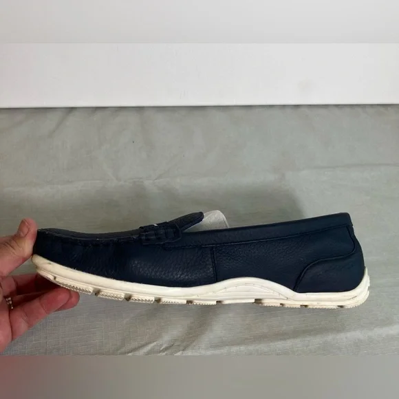 Clarks Dameo Vine Navy Blue Leather Penny Loafer Women Size 9M - Picture 14 of 16